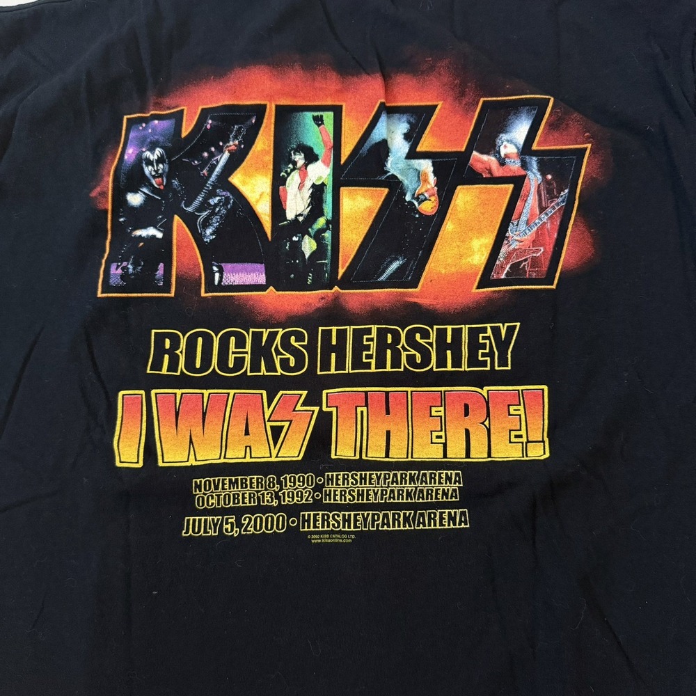 Vtg 2000 KISS Rocks Hershey PA Farewell Tour I Was There T-Shirt Fire Flames XL - Picture 4 of 6